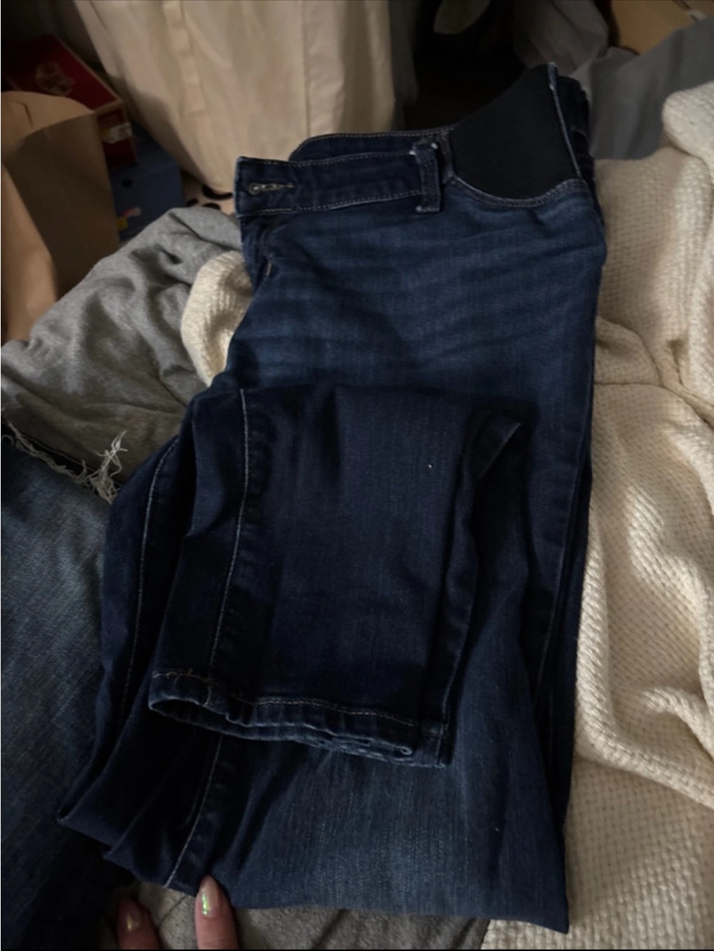 Maternity  Dark Blue Stretch Denim Jeans